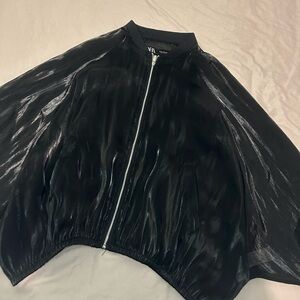 Black Zara Sheer Zip-Up Jacket
